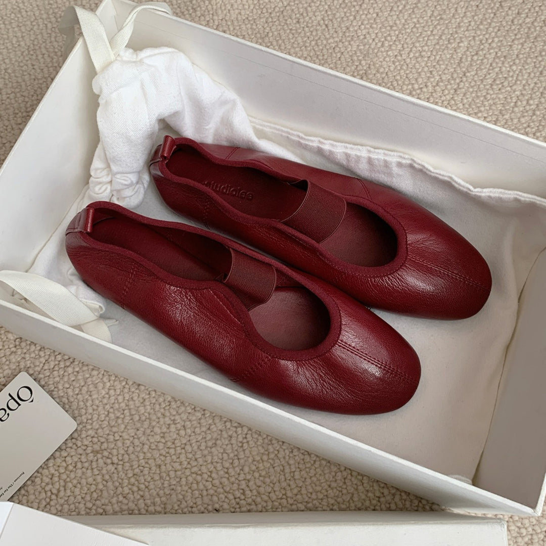 Damen Bequeme und elegante Ballerinas aus hochwertigem Leder EB