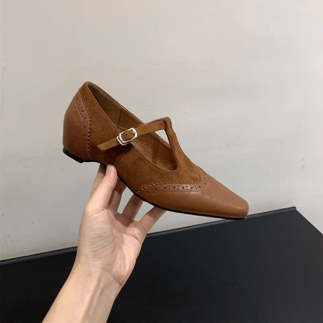 Damen elegante Schnürschuhe mit modischer Schnallenverzierung EB