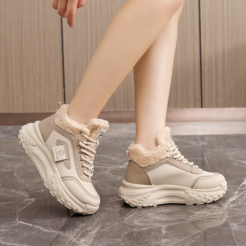 Damen hochgeschnittene Sneakers mit kuscheligem Innenfutter und rutschfester Sohle EB