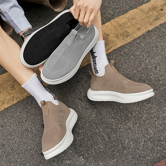 Damen atmungsaktive Slip-On Sneakers mit elastischem Obermaterial EB