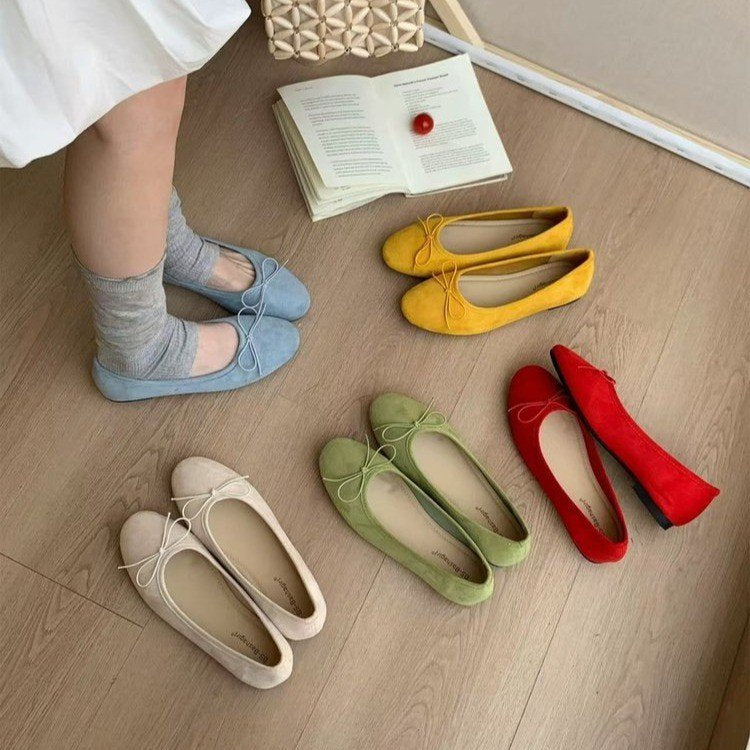 Damen elegante Ballerinas mit dekorativer Schleife EB