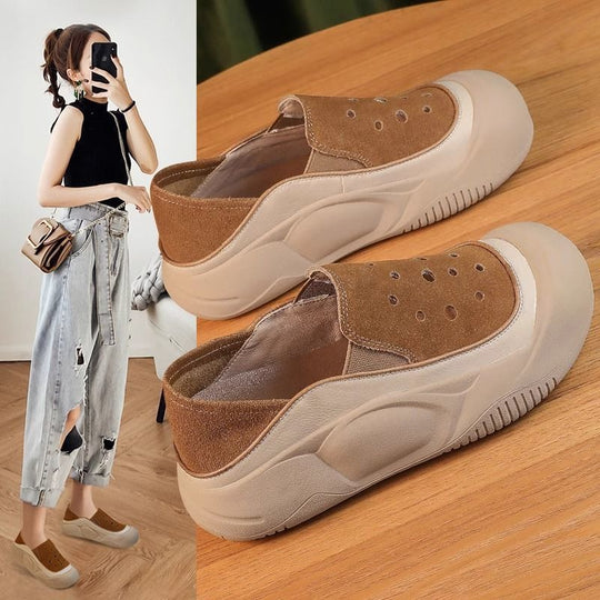Damen modische Slip-On-Crocks mit atmungsaktiver Mesh-Oberfläche und rutschfester Sohlenkonstruktion EB