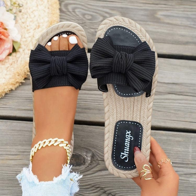 Damen modische Espadrilles mit dekorativem Schleifen-Detail EB