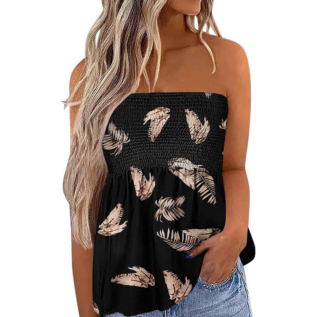 Damen Bandeau-Top mit floralem Einsatz EB