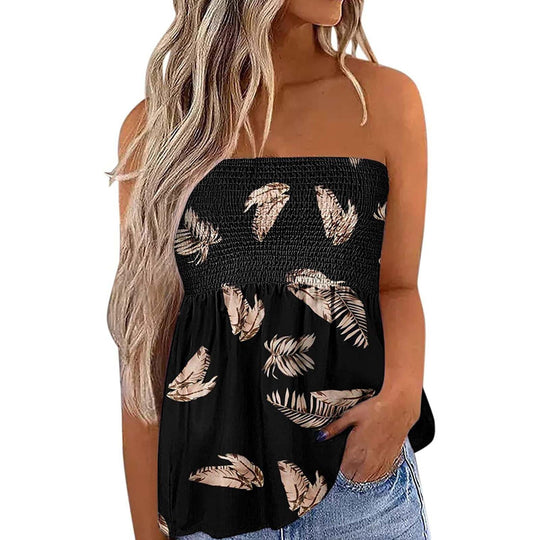 Damen Bandeau-Top mit floralem Einsatz EB