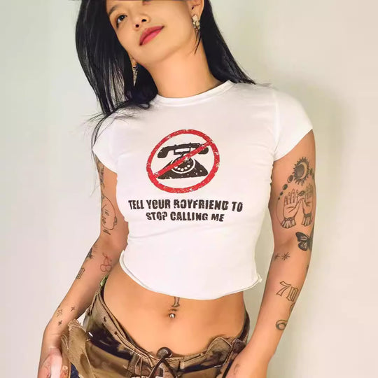 Damen Crop-T-Shirt mit Ihrem kreativen Spruch EB