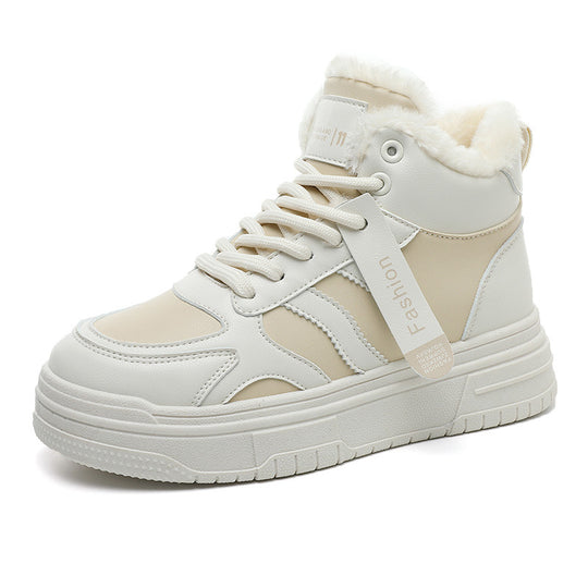 Damen Hochflorige Sneaker aus robustem Kunstleder mit weichem Innenfutter EB