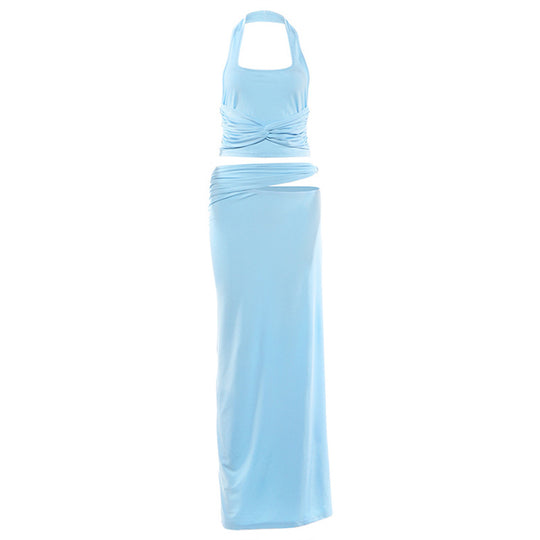 Damen Zweiteiliges Maxikleid mit raffiniertem Oberteil EB