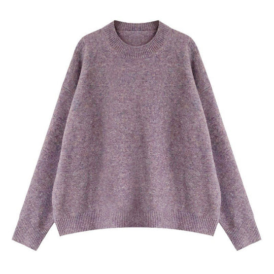 Damen Oversized Strickpullover mit weitem Schnitt und hohen Bündchen EB