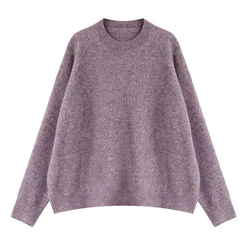 Damen Oversized Strickpullover mit weitem Schnitt und hohen Bündchen EB
