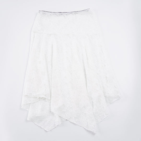 Damen eleganter Spitzenrock mit asymmetrischem Schnitt EB