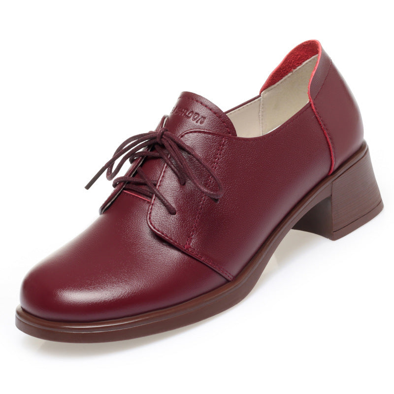 Damen Elegante und bequeme Schnürschuhe mit Blockabsatz EB