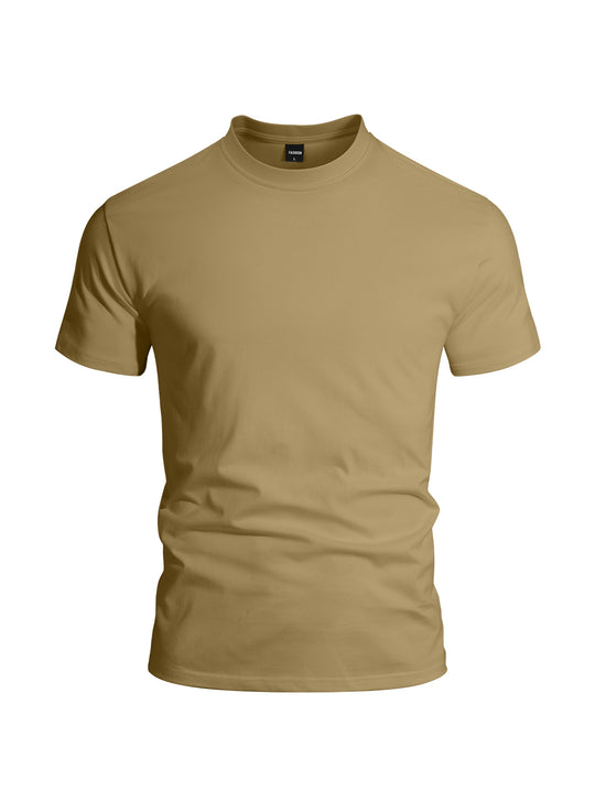 Herren nan eng anliegendes Rundhals-Basicshirt aus Singlejersey mit verstärktem Nackenband EB