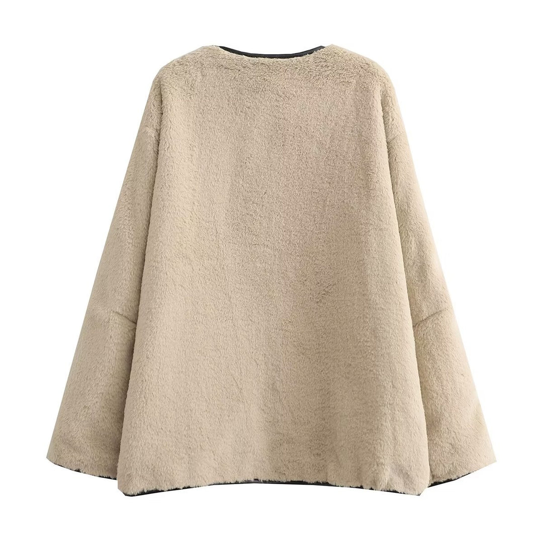 Damen Oversized Teddyjacke EB
