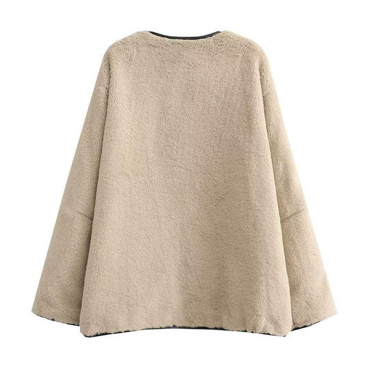 Damen Oversized Teddyjacke EB