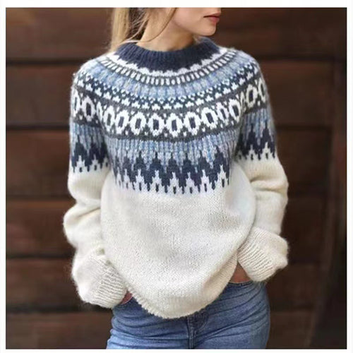 EB | Warmer Strick Damenpullover mit Kragen