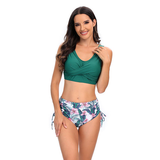 Damen Bikini-Set mit schickem Wickeloberteil und hoch taillierten Höschen EB