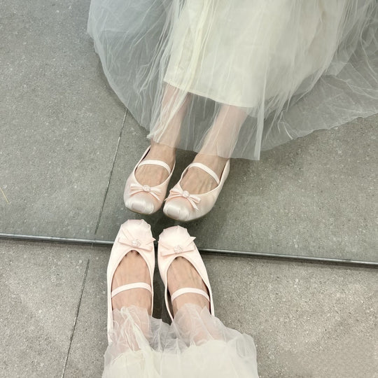Damen Ballerinas mit dekorativem Schleifen-Design EB