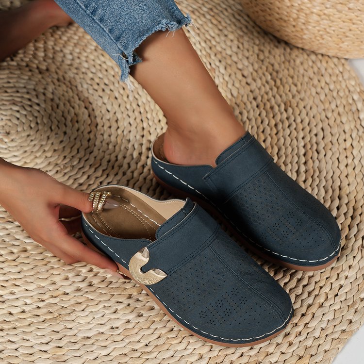 Damen Perforierte Komfort-Clogs mit Orthopädischer Einlegesohle EB