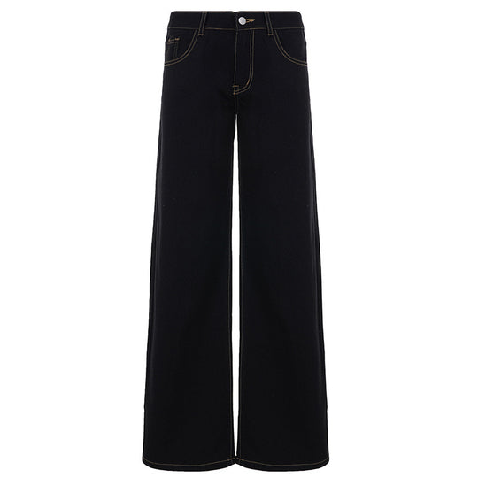 Damen Weitgeschnittene Jeans mit hohem Bund und eleganter Nahtführung EB