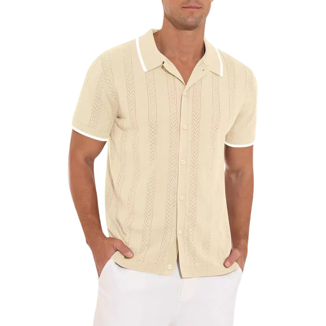 Herren Kurzarmpoloshirt mit strukturiertem Design EB