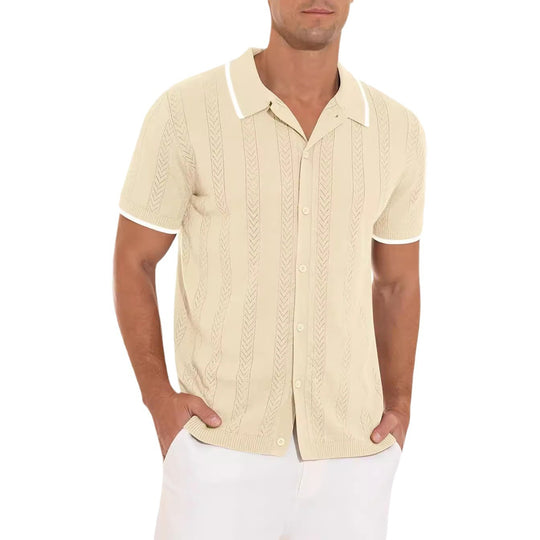 Herren Kurzarmpoloshirt mit strukturiertem Design EB