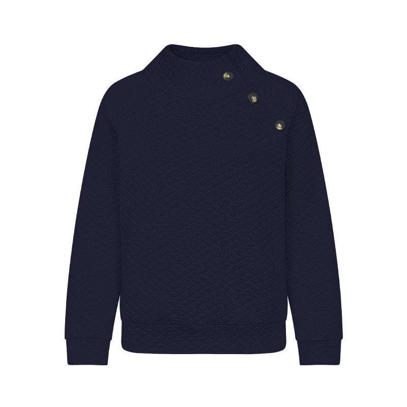 Damen Stepp-Pullover im modernen Schnitt mit Knopfdetails EB