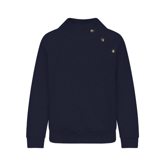 Damen Stepp-Pullover im modernen Schnitt mit Knopfdetails EB