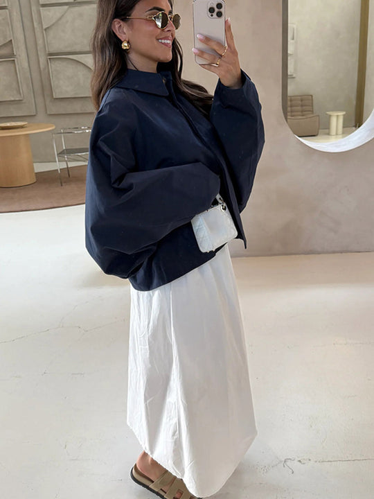 Damen Oversized Bluse mit dekorativen Puffärmeln EB