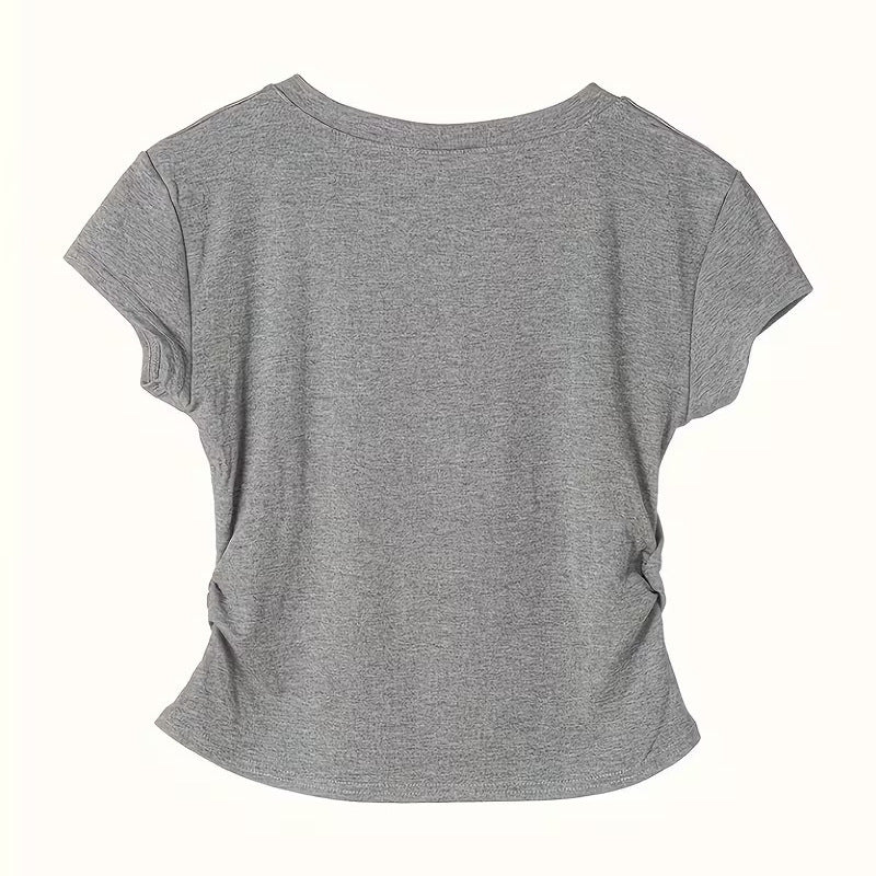 Damen T-Shirt mit kreativem Katzenmotiv und lässigem Schnitt EB