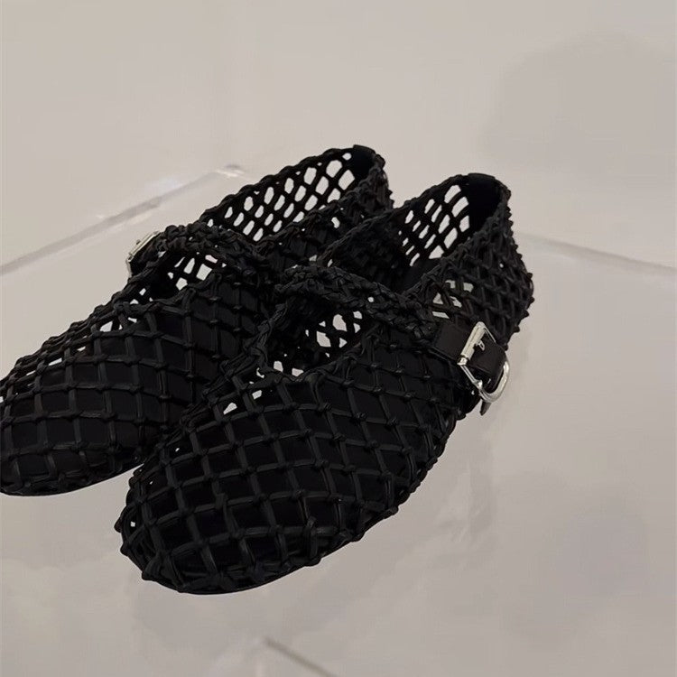 Damen Elegante Netzschuhe mit modischem Riemendesign EB