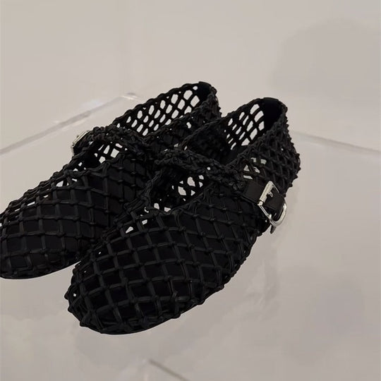 Damen Elegante Netzschuhe mit modischem Riemendesign EB