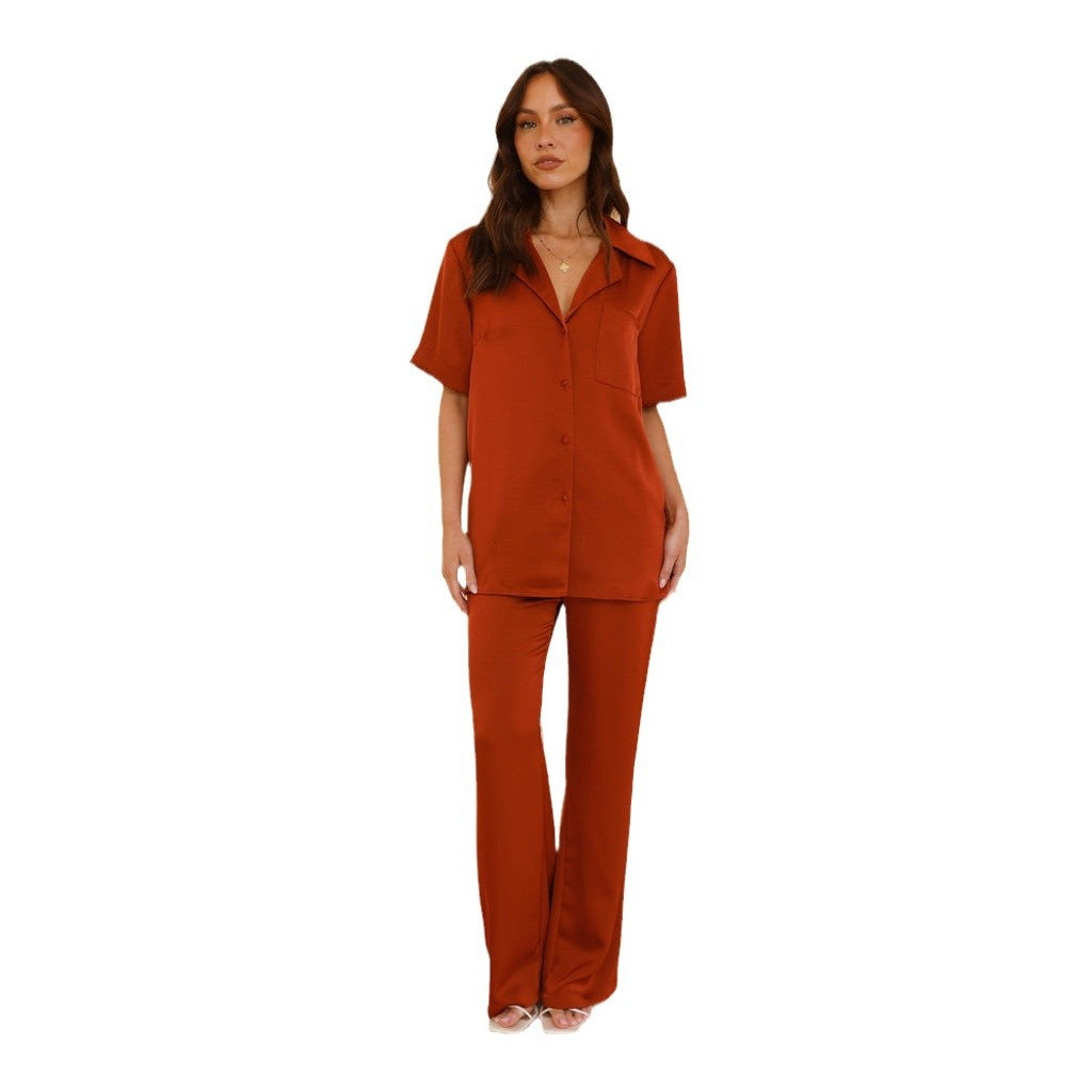 Damen Satin Pyjama Set EB