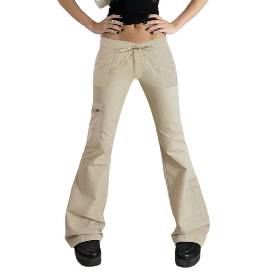 Damen bequeme Cargo-Hose mit elastischem Bund und praktischen Seitentaschen EB