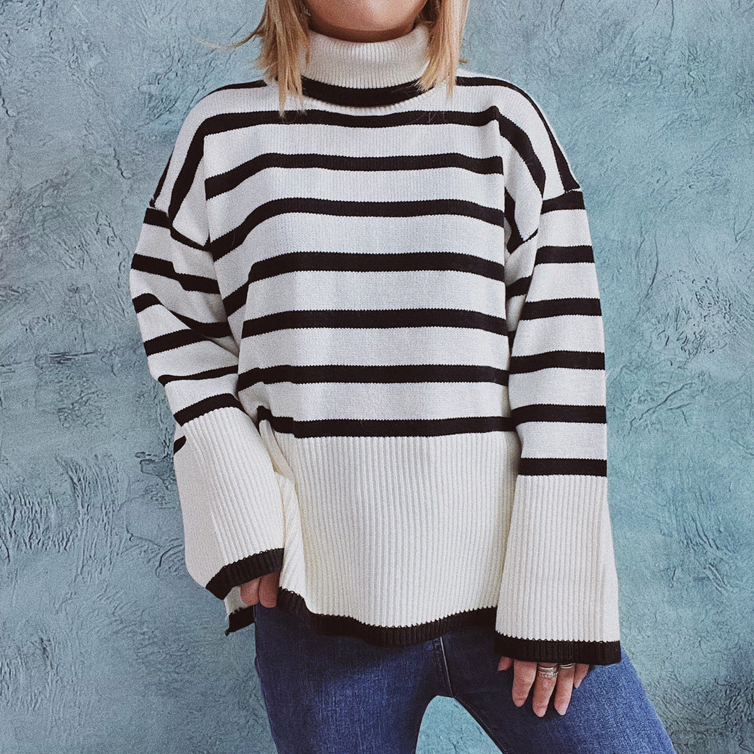 EB | Gestreifter Strickpullover für Herbst & Winter