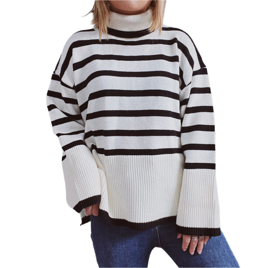 EB | Gestreifter Strickpullover für Herbst & Winter