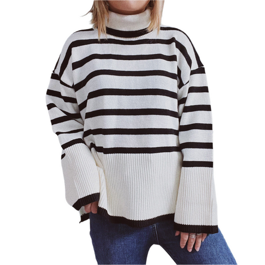 EB | Gestreifter Strickpullover für Herbst & Winter