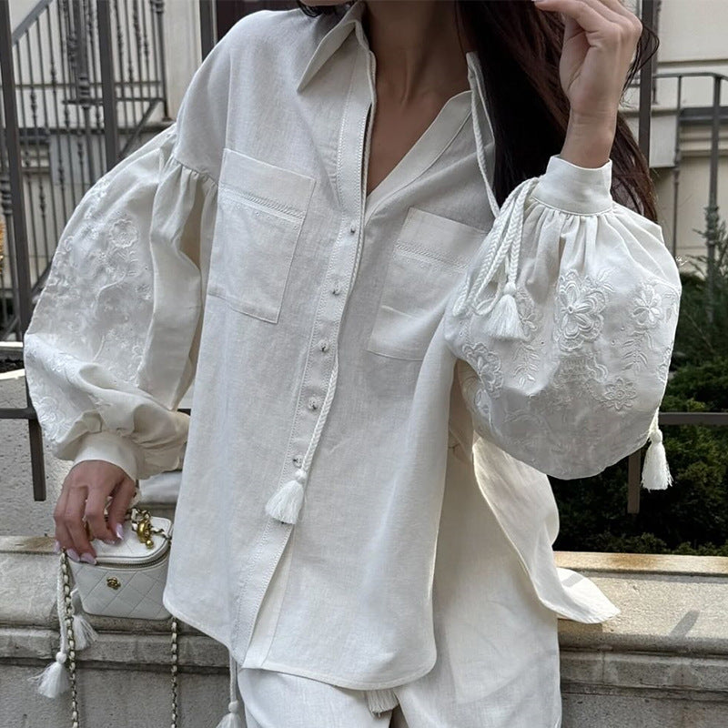 Damen lässige Loungewear-Kombination mit geblümtem Design EB