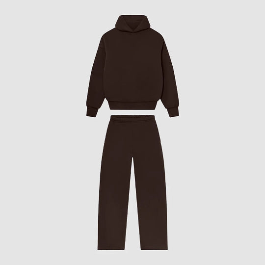 Unisex nan gemütliches Loungewear-Set mit hohem Rollkragen, relaxed-fit Sweatshirt und gerader Sweatpants EB
