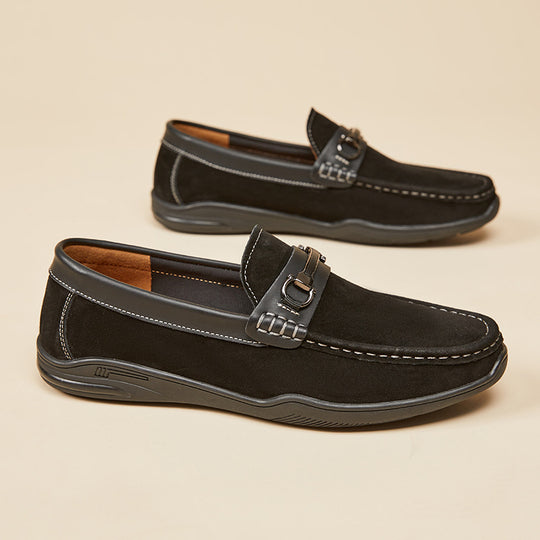 Herren Elegante Mokassins mit hochwertigem Wildleder und dezenter Schnalle EB