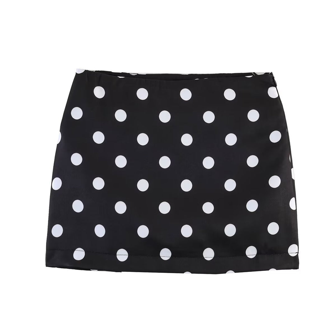 Damen Minirock mit trendigem Punkte-Design und elastischem Bund EB