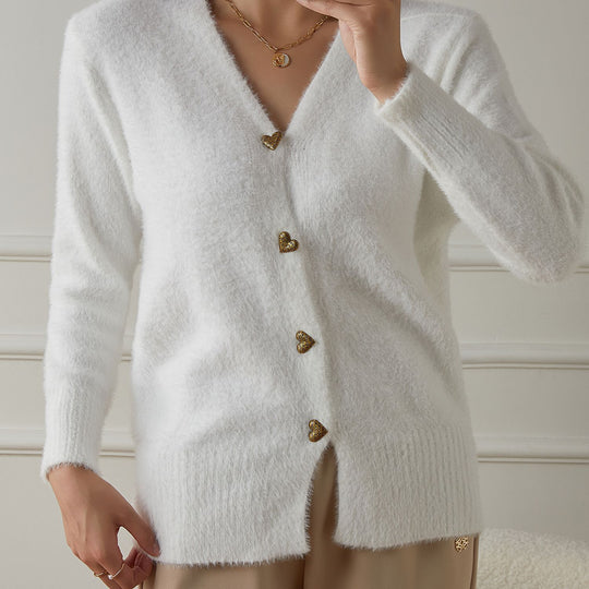 Damen kuschelige Strickjacke EB