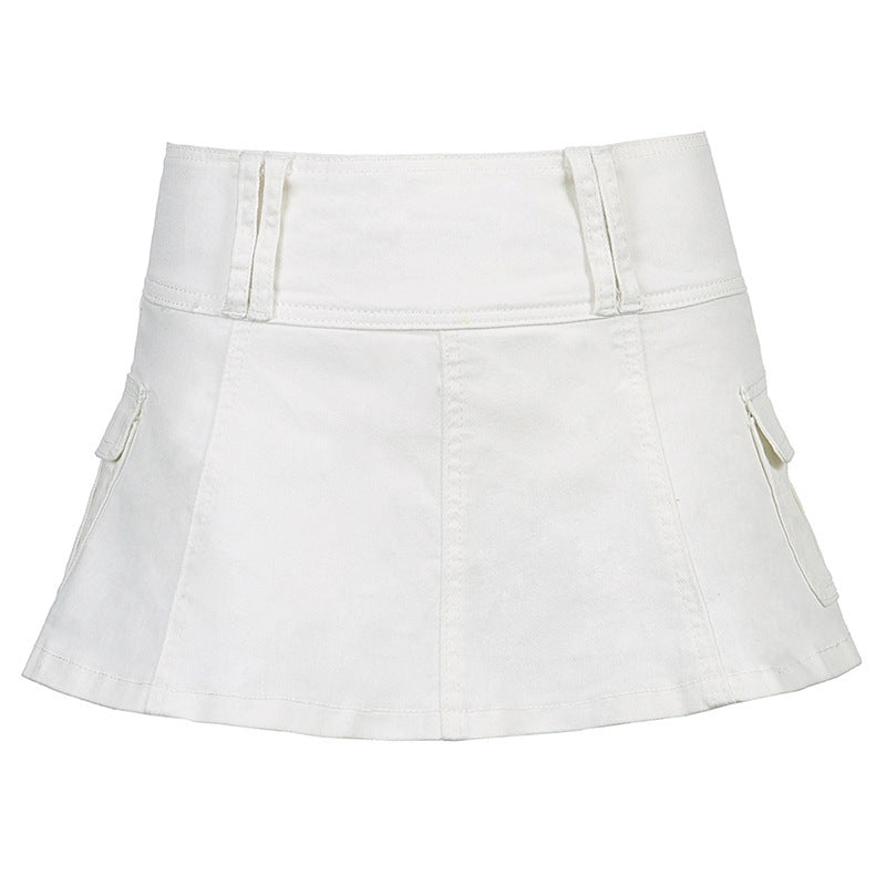 Damen Minirock mit seitlichen Taschen und hohem Bund EB