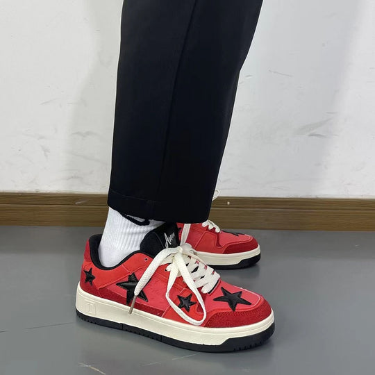 Damen modische Sneakers mit markantem Sternen-Design und dämpfender Sohle EB