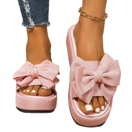 Damen modische Plateau-Sandalen mit decorative Schleifenverzierung EB