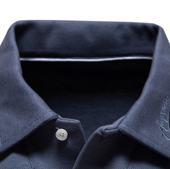 Herren Langarm Poloshirt aus atmungsaktivem Baumwollmix mit modischen Akzenten EB