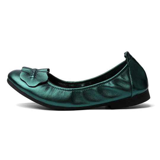 Damen Ballerinas mit dekorativem Schleifenakzent und rutschfester Sohle EB