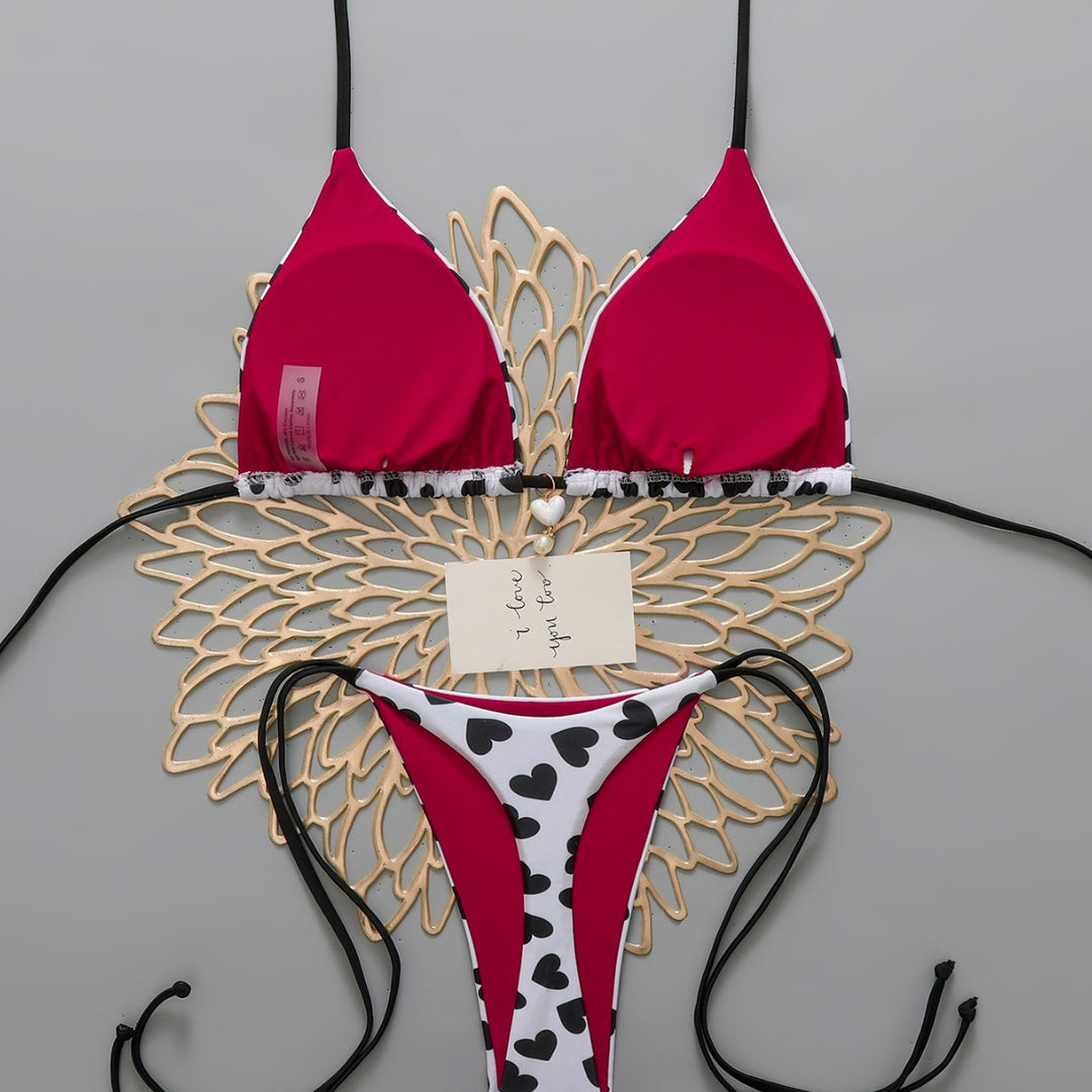 Damen Triangel-Bikini mit Herzen EB