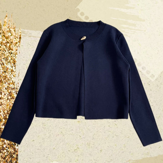 Damen elegante Strickjacke mit dekorativer Knopfdetails EB