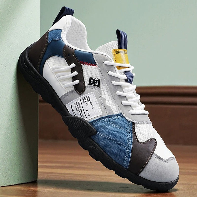 Herren sportiver Retro-Mesh-Ledermix Sneaker mit verstärkter Zehenkappe und griffiger Trailsohle EB